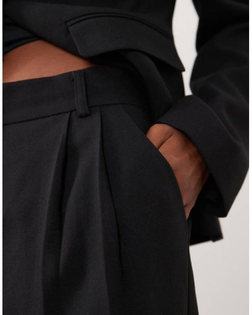 4th & Reckless Black Tailored Pleat Front Straight Leg Trouser Co-Ord