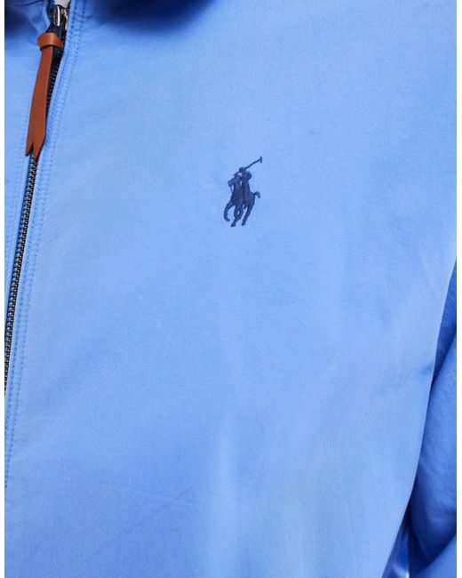 Polo Ralph Lauren Blue Bayport Icon Logo Cotton Harrington Jacket for men
