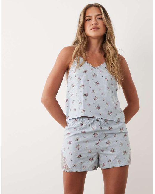 Mango White Teen Cami And Short Pyjama Set