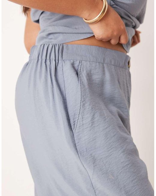 ASOS Blue Curve Tailored Relaxed Straight Leg Trousers Co-ord