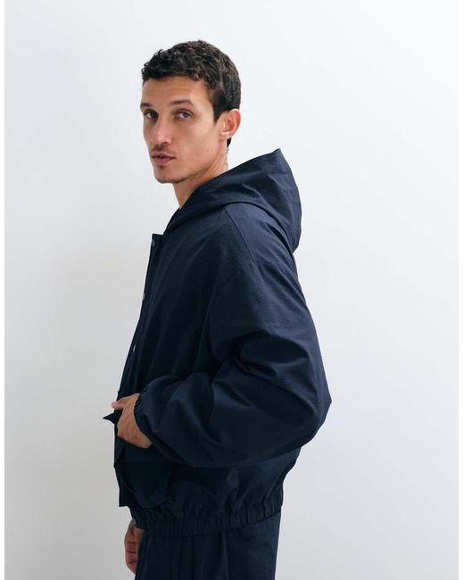CERNUCCI Blue Textured Nylon Utility Jacket Co-Ord for men