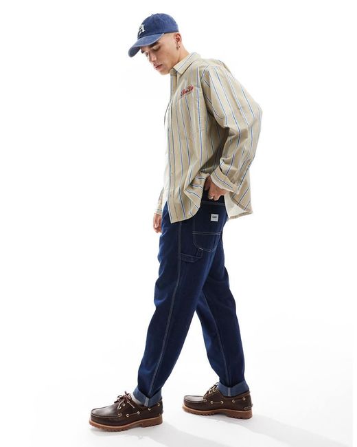 Lee Jeans Blue Relaxed Canvas Carpenter Trousers