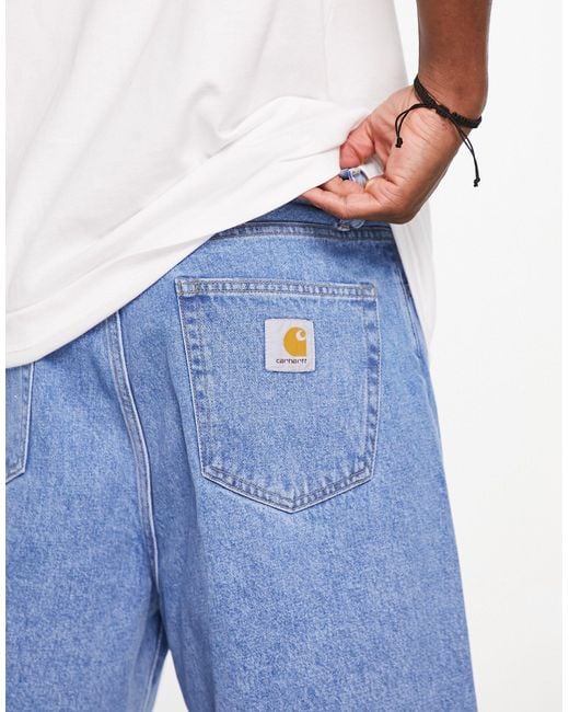 Landon - short ample en jean - délavé intense Carhartt pour homme en coloris Blue