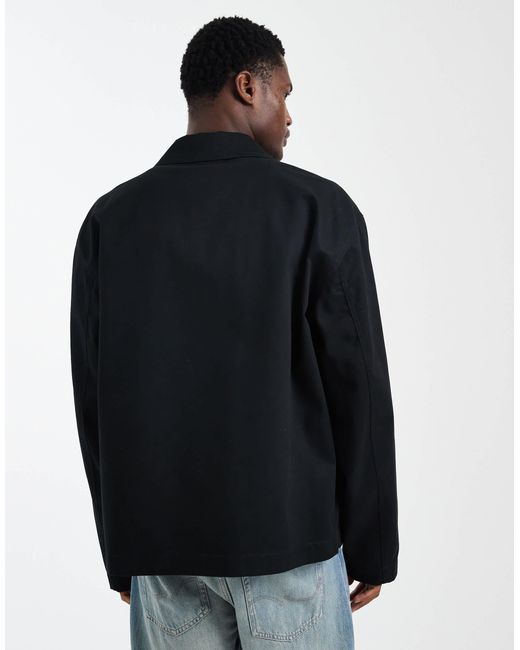 ASOS Black Oversized Worker Jacket for men