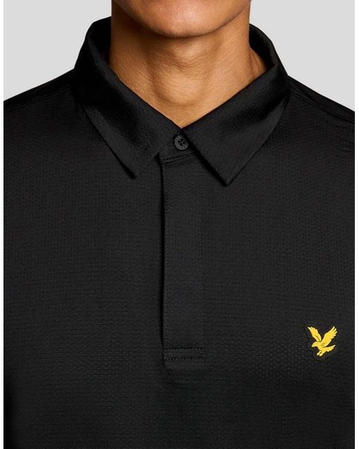 Lyle & Scott Black Ss Polo Shirts Golf Concealed Placket Polo Shirt for men