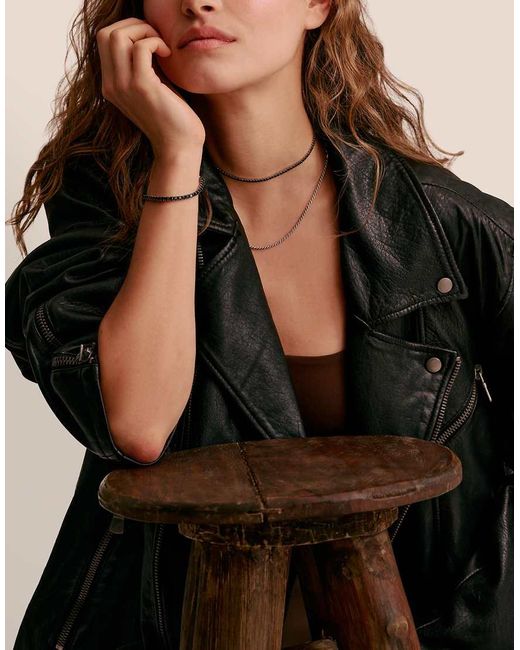 Collana Argentata E Nera di Thomas Sabo in Metallic