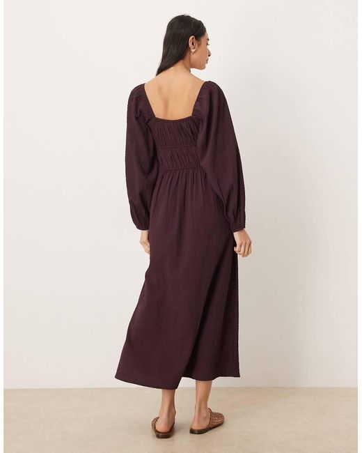 Wednesday's Girl Purple Long Sleeve Midaxi Dress