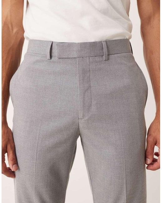 ASOS Gray Tapered Suit Trousers for men