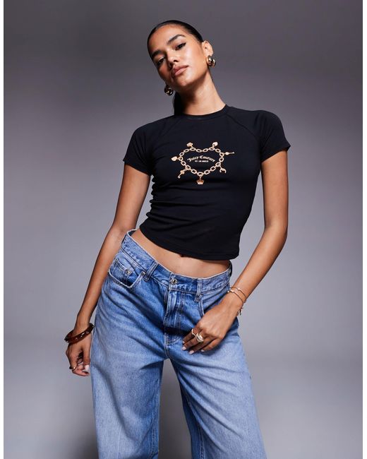 Juicy Couture Blue – knapp geschnittenes t-shirt