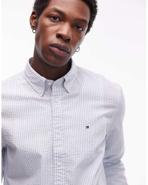 Tommy Hilfiger White Seersucker Shirt for men
