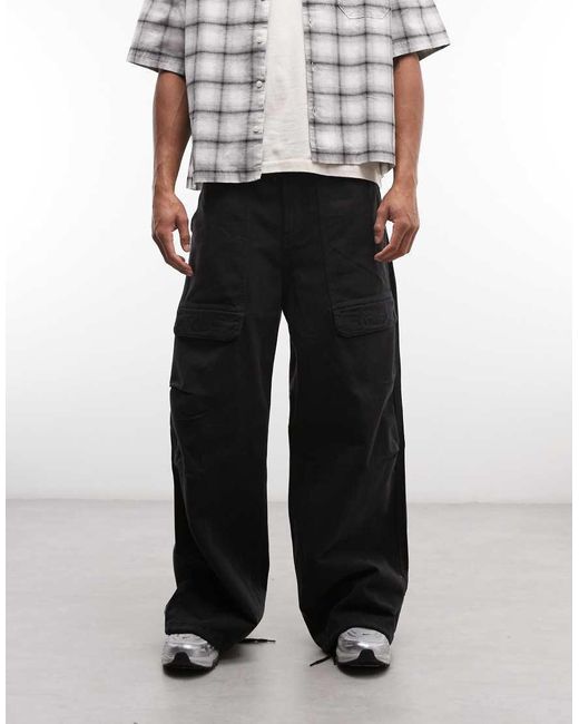 Weekday Gray Oversized Parachute Pants for men