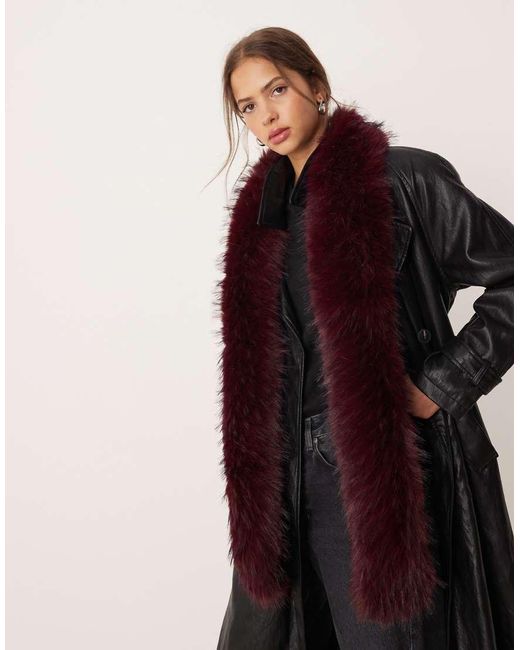 ASOS Sjaal Van Imitatiebont in het Red