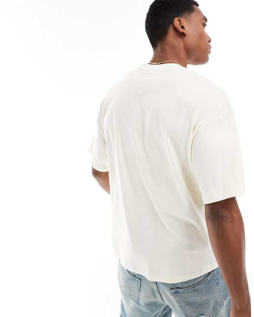 T-shirt oversize à imprimé botanique SELECTED pour homme en coloris White