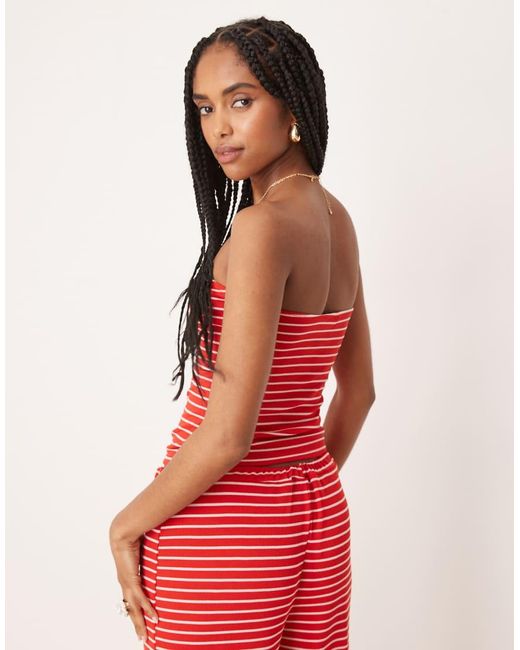 ASOS Red Longline Bandeau Co-ord