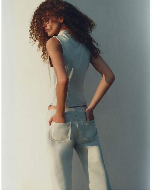 Pull&Bear Capribroek Met Knopen in het Blue