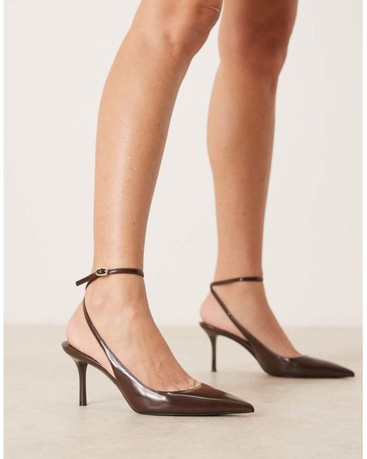 Mango Natural Classic Ankle Strap Heels