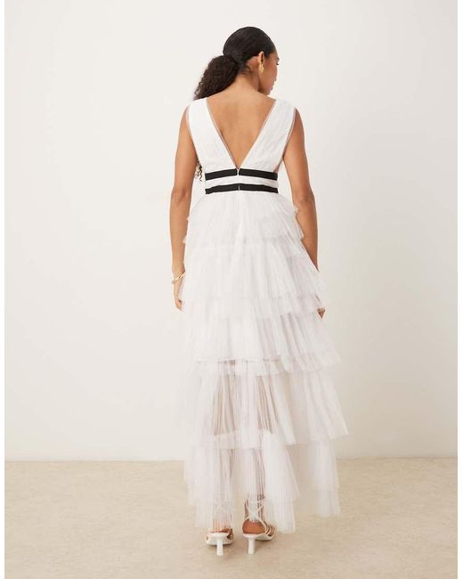 True Decadence Natural Tulle Maxi Dress
