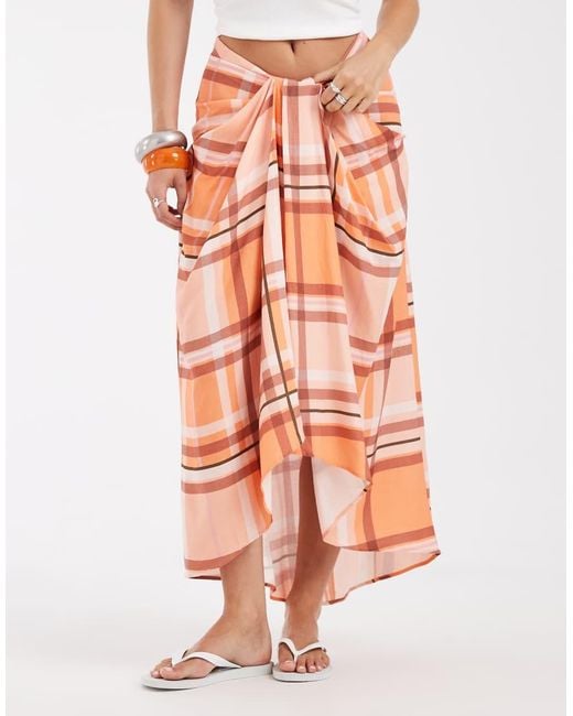 ASOS White Wrap Midi Skirt
