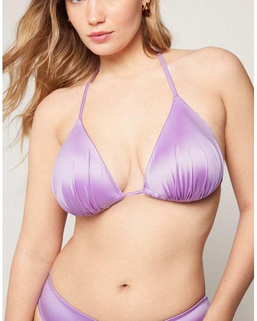 Tezenis Purple Shiny Glam Bikini Top