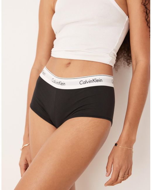 Calvin Klein Black Modern Cotton High Waisted Shorty Brief