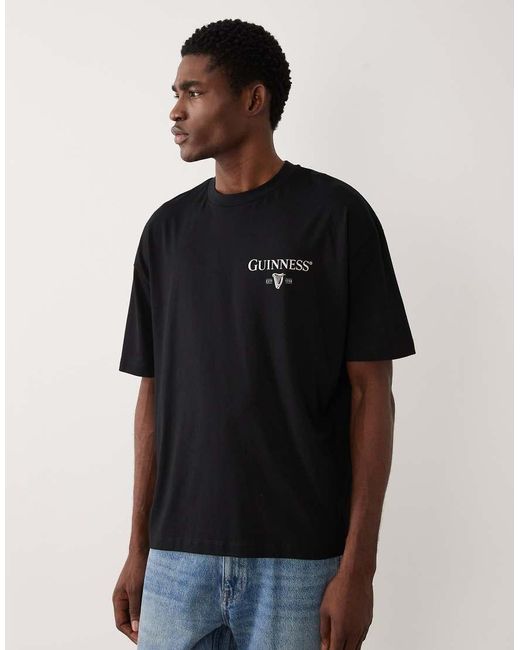 ASOS Black Oversized T-shirt With Guinness Print for men