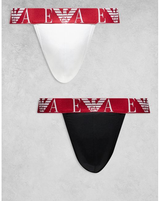 Emporio Armani – bodywear – 2er-pack jockstraps in Black für Herren