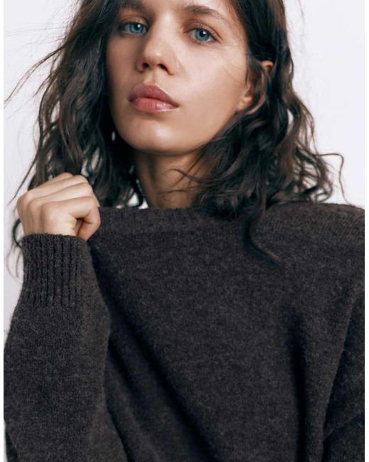 Pull&Bear Black Basic Knit Sweater