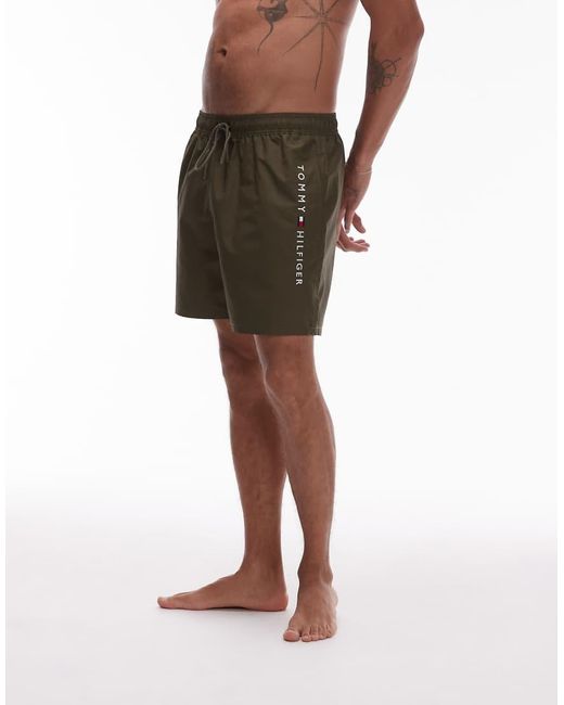 Tommy Hilfiger Zwemshort Met Trekkoord En Logo Aan De Zijkant in het Green voor heren