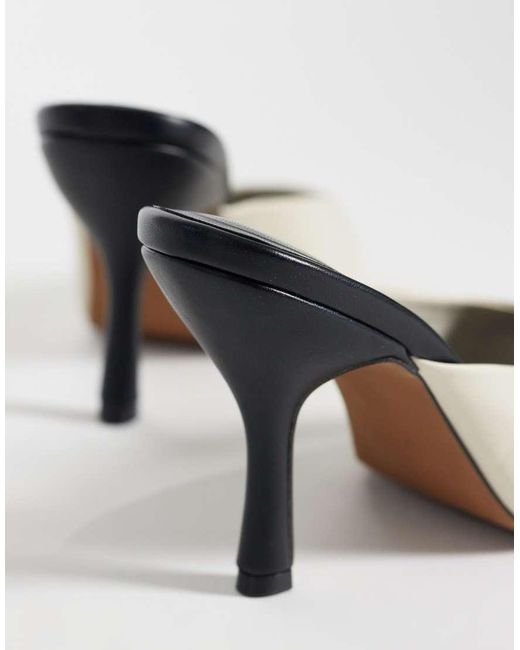 ASOS White Nobu Peep Toe High Heel Mules