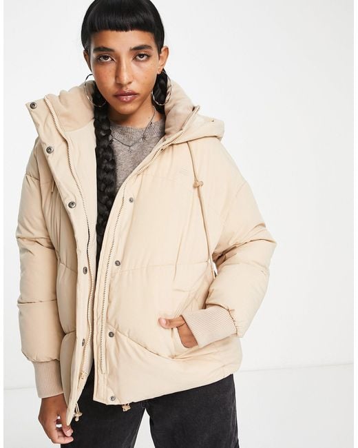 Levi's Bubble Hooded Padded Jacket in Natural | Lyst