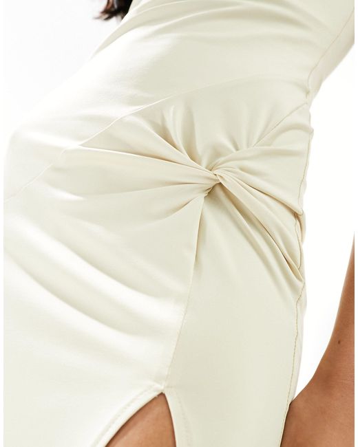 Vestido semilargo color ceñido sin mangas con lateral anudado 4th & Reckless de color White