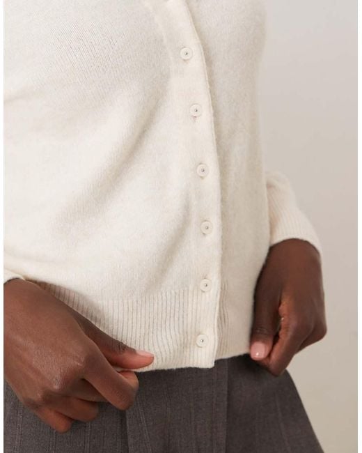 Mango Natural V Neck Cardigan