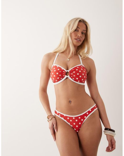 Peek & Beau Red High Leg Bikini Bottom