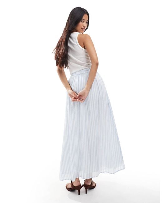 Miss Selfridge White – blau gestreifter maxirock
