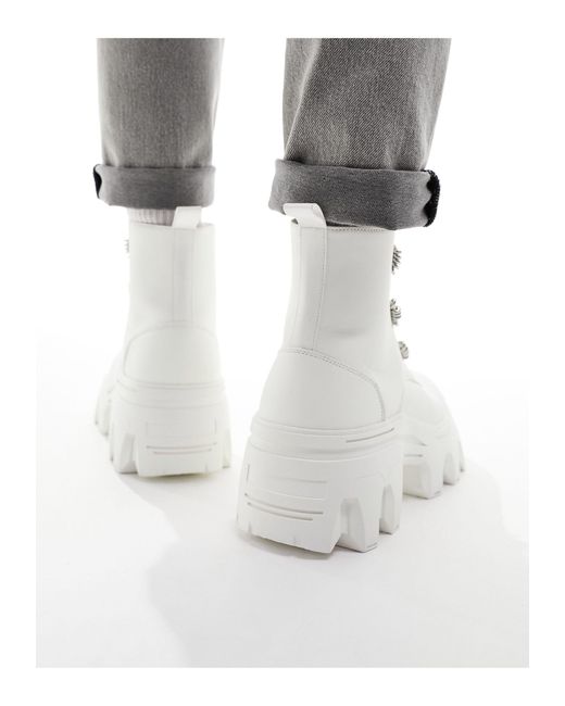 Stivali con suola spessa di ASOS in White da Uomo