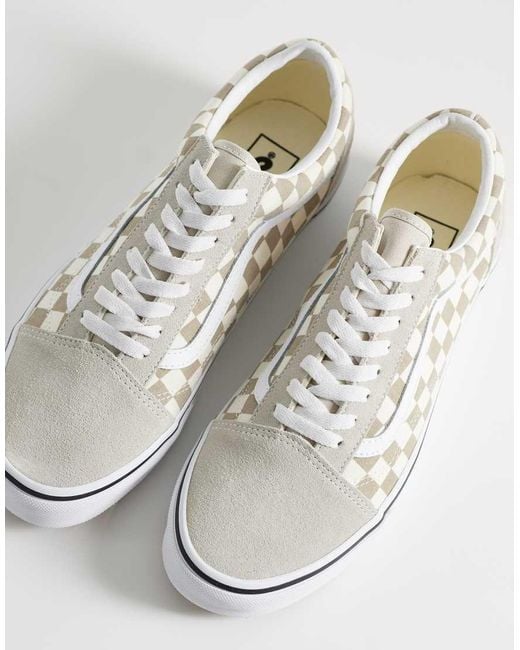 Vans White Old Skool Checkerboard Sneakers
