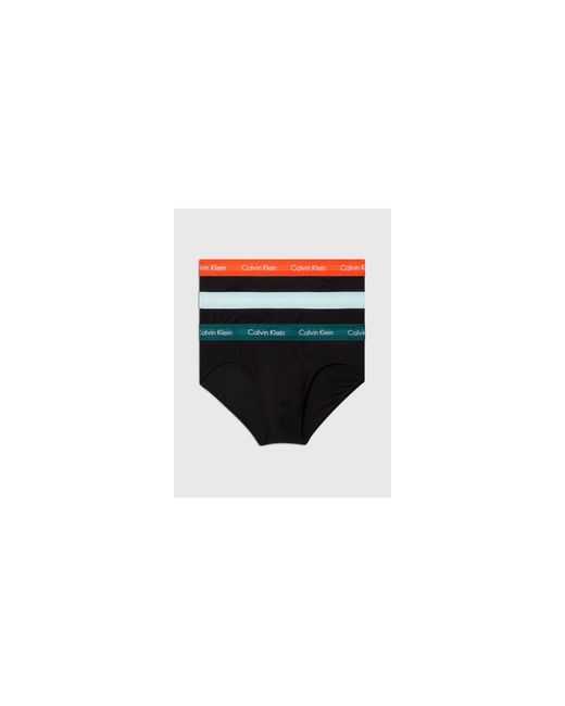 Calvin Klein – 3er-pack feuchtigkeitsableitende unterhosen aus baumwollstretch in Black für Herren