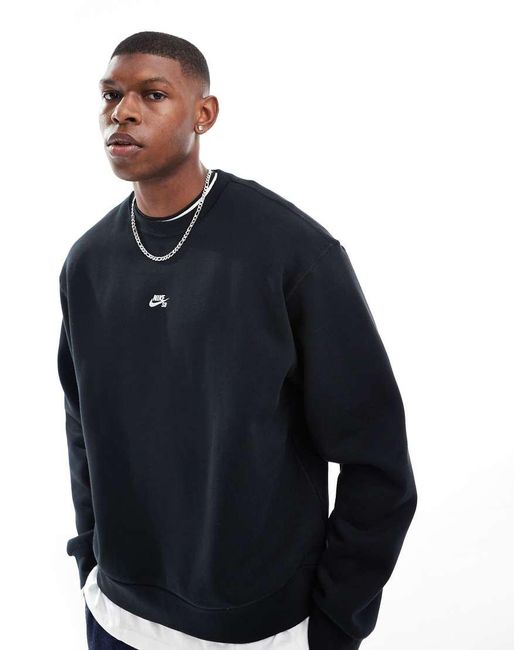 nike black essentials crewneck sweatshirt