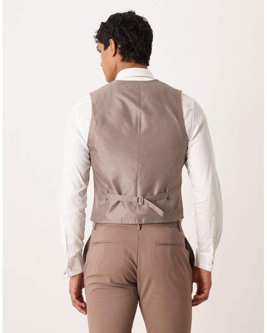 ASOS Natural Skinny Suit Waistcoat for men