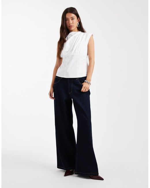 ASOS White Ruched Corset Top