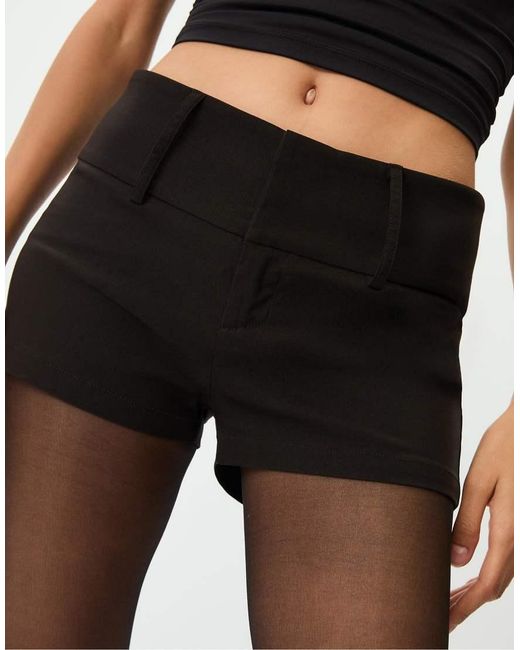 Stradivarius Black Smart Mini Shorts