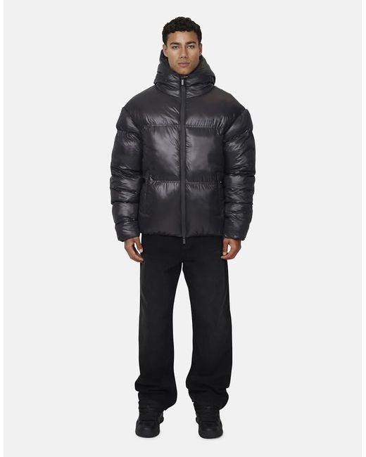 Good For Nothing Gray Hooded Puffer Jacket for men