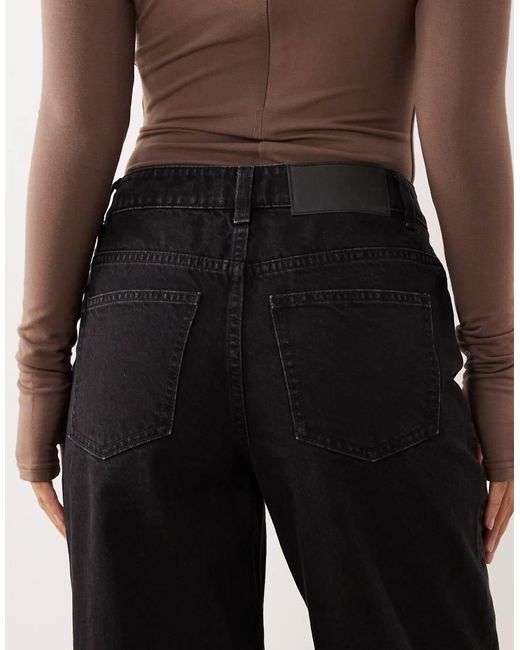 ASOS Black Asos Design Petite High Rise Relaxed Mom Jeans