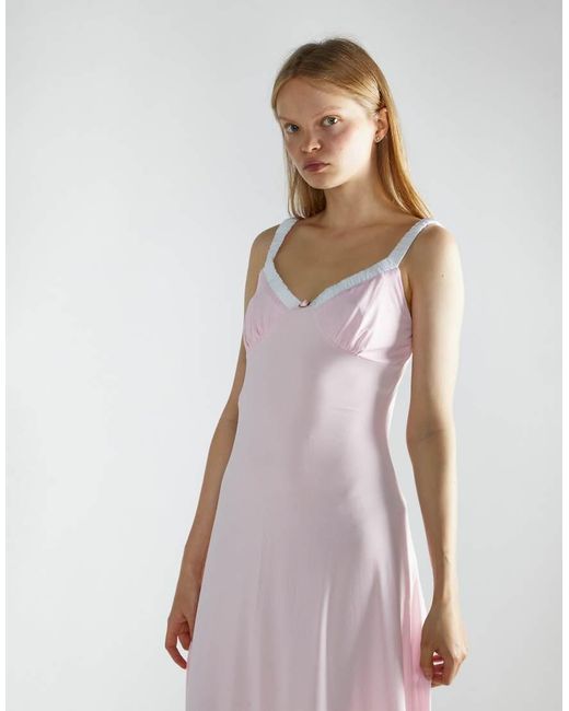 Glamorous Pink Contrast Scrunchie Strap Midi Dress