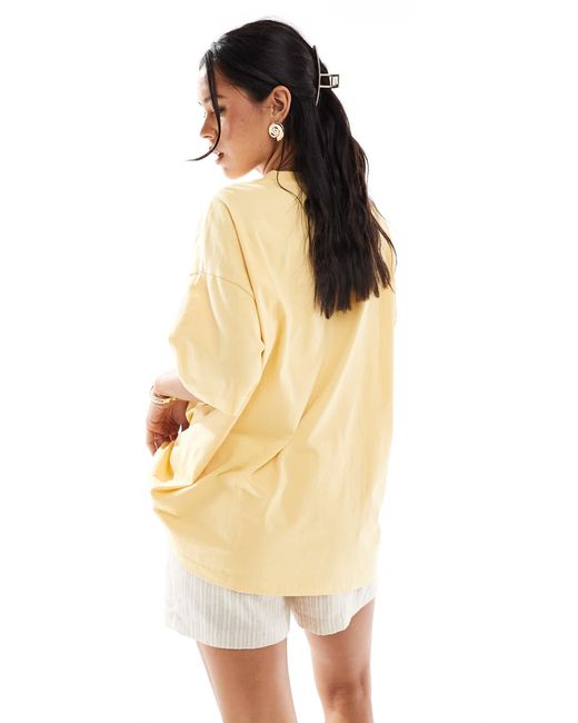 ASOS Natural Oversized T Shirt With Stamp Graphic