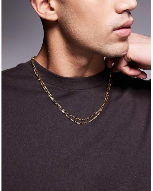 Confezione Da 2 Collane Dorate A Catenina di ASOS in Metallic da Uomo