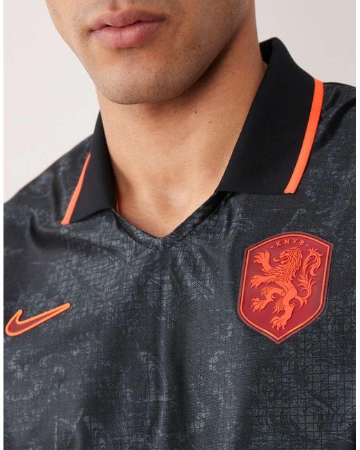 Nike Football Black Nike Netherlands World Cup 26 Retro Heavyweight Print Jersey