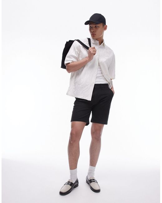 Topman White Slim Chino Shorts for men