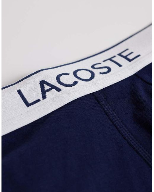 Lacoste Blue 3 Pack Waistband Trunks for men