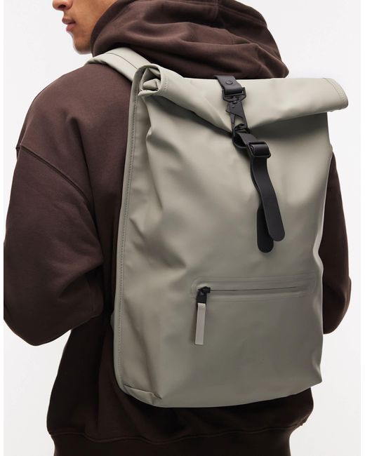 Rains Gray Rolltop Rucksack for men